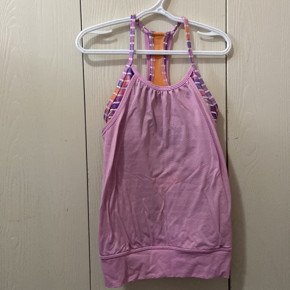 Ivivva Pale Pink over Purple, Orange & White Double Dutch Tank Top